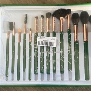 Green+Gold Makeup Brush Set